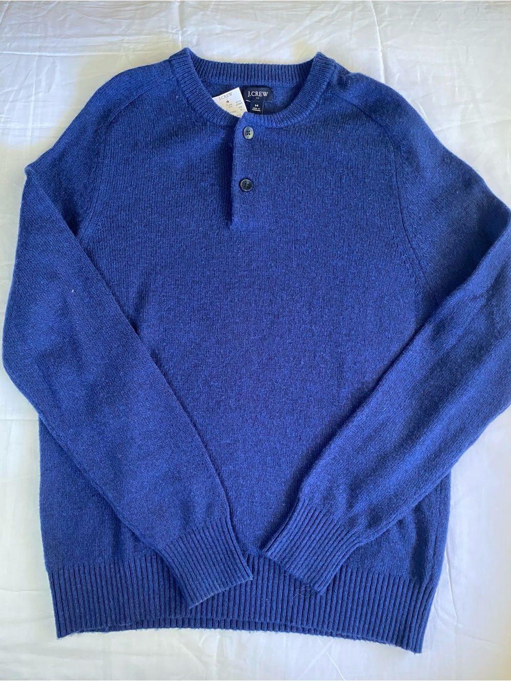 J. Crew Men’s Blue Henley Sweater size Medium